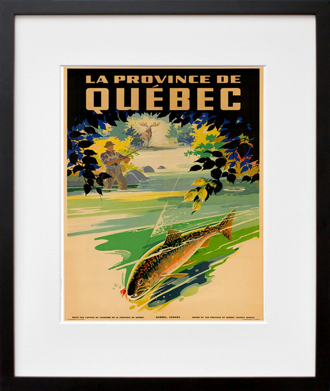 Quebec Travel Poster, Fishing Canada Home Decor - Image 2