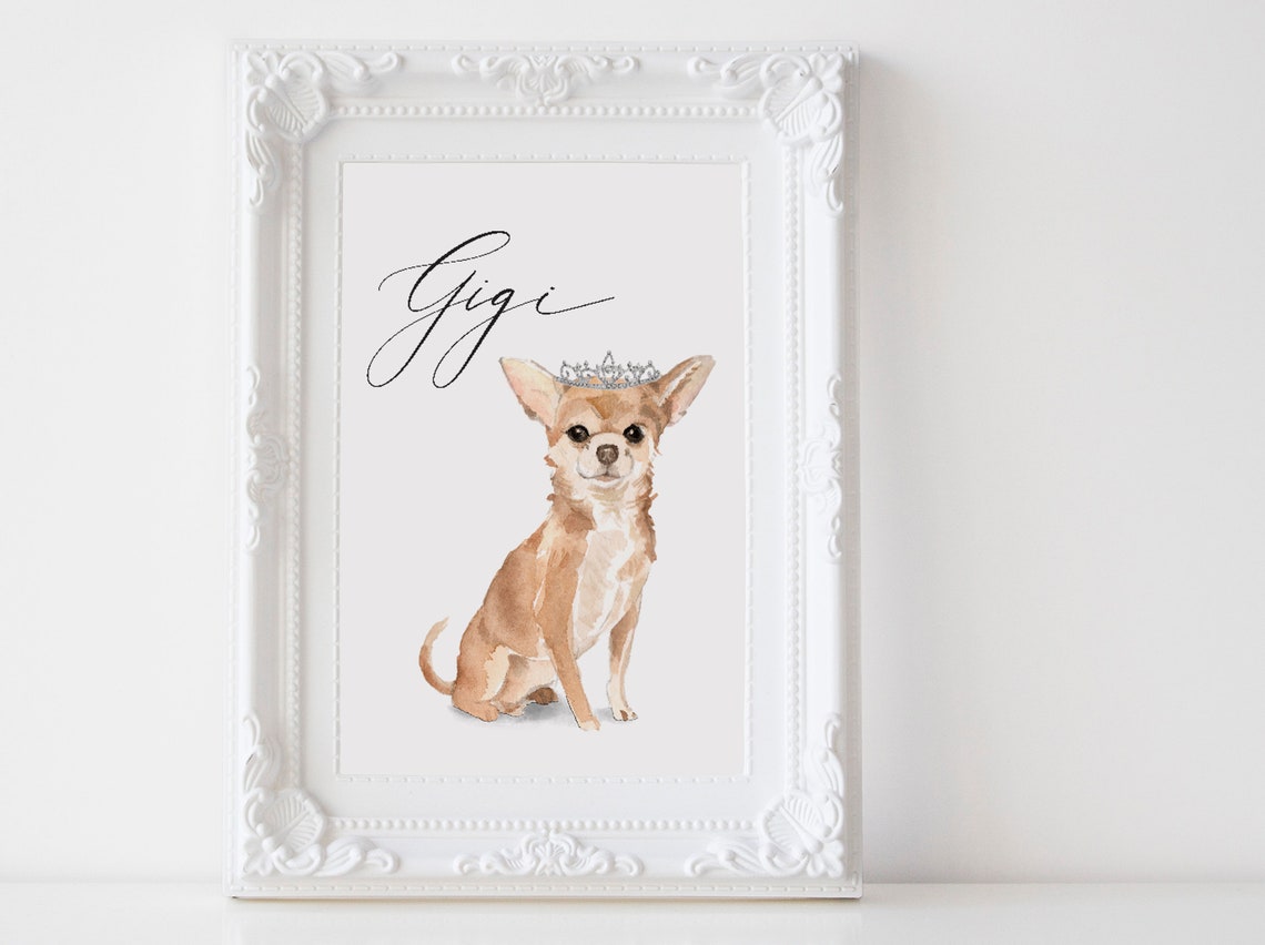 Custom Watercolor Pet Portrait Cavalier Spaniel on Armchair Wall Art - Image 3