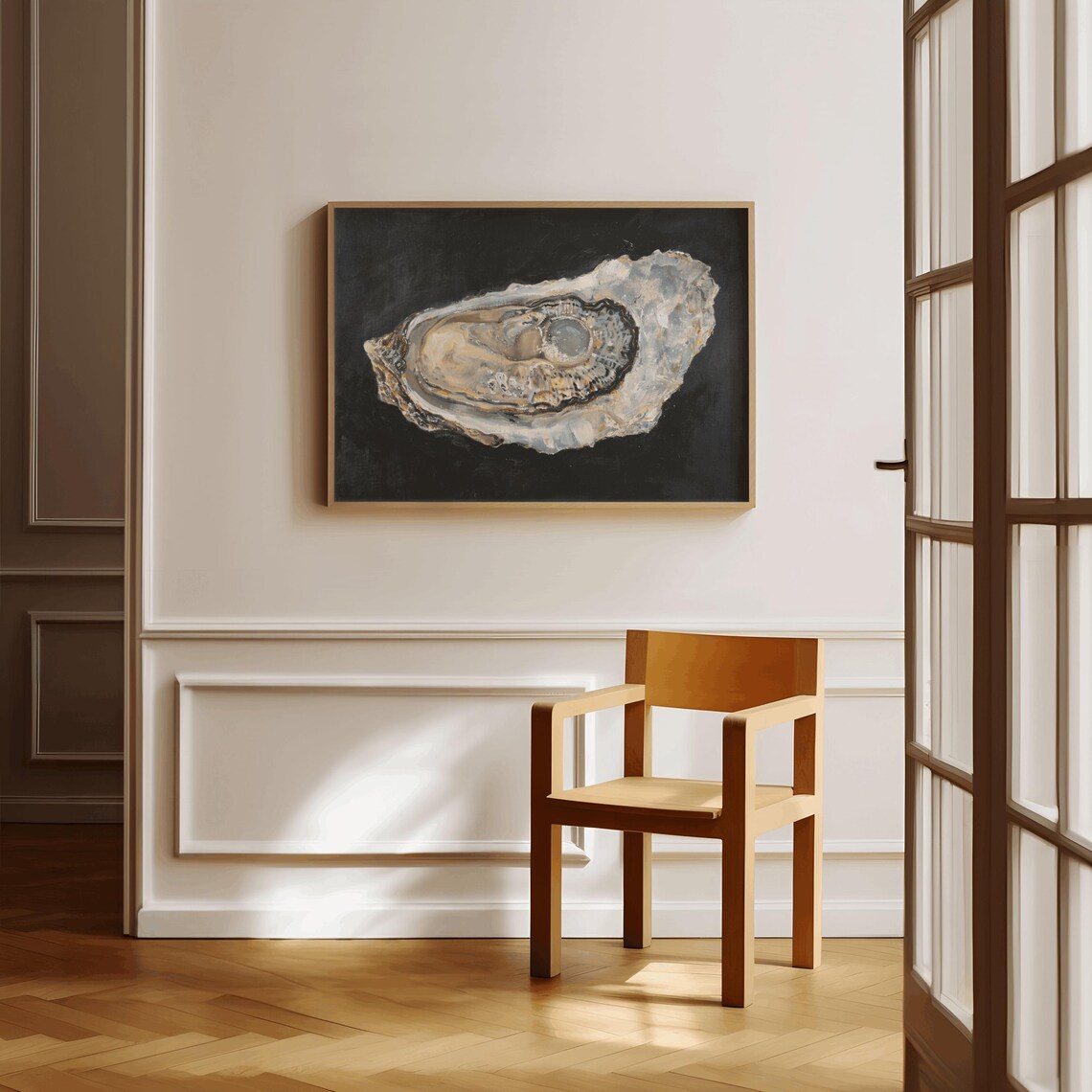 Oyster Oil-Painting-Style Art Print, French Kitchen - Image 2