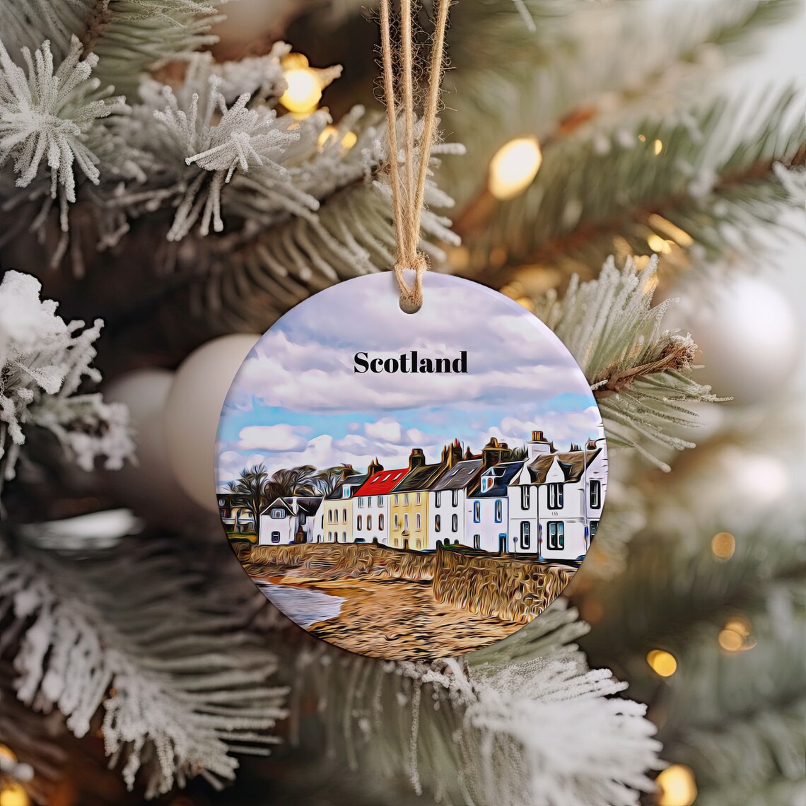 Scotland Coastal Village Harbor Houses Travel Gift Art Print