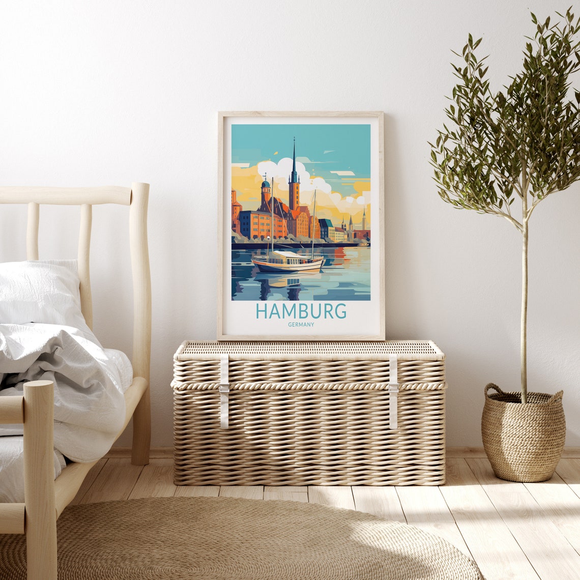Hamburg Germany Travel Poster Wall Art Hamburg Germany Travel Poster Europe Travel Poster Germany Hamburg Traveler Home Dcor - Image 3