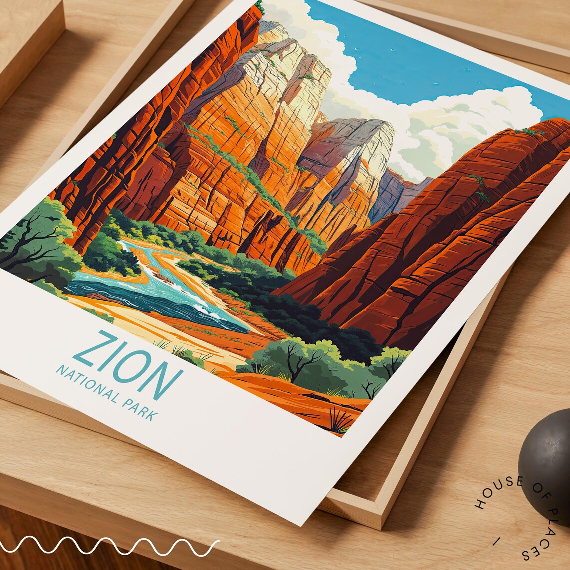 Zion National Park Travel Poster, Utah Park - Image 3