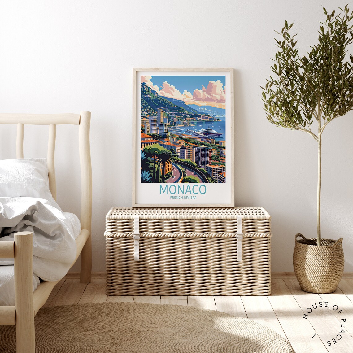 Monaco French Riviera Harbor Cruise Ship Coastal Travel Poster - Image 3