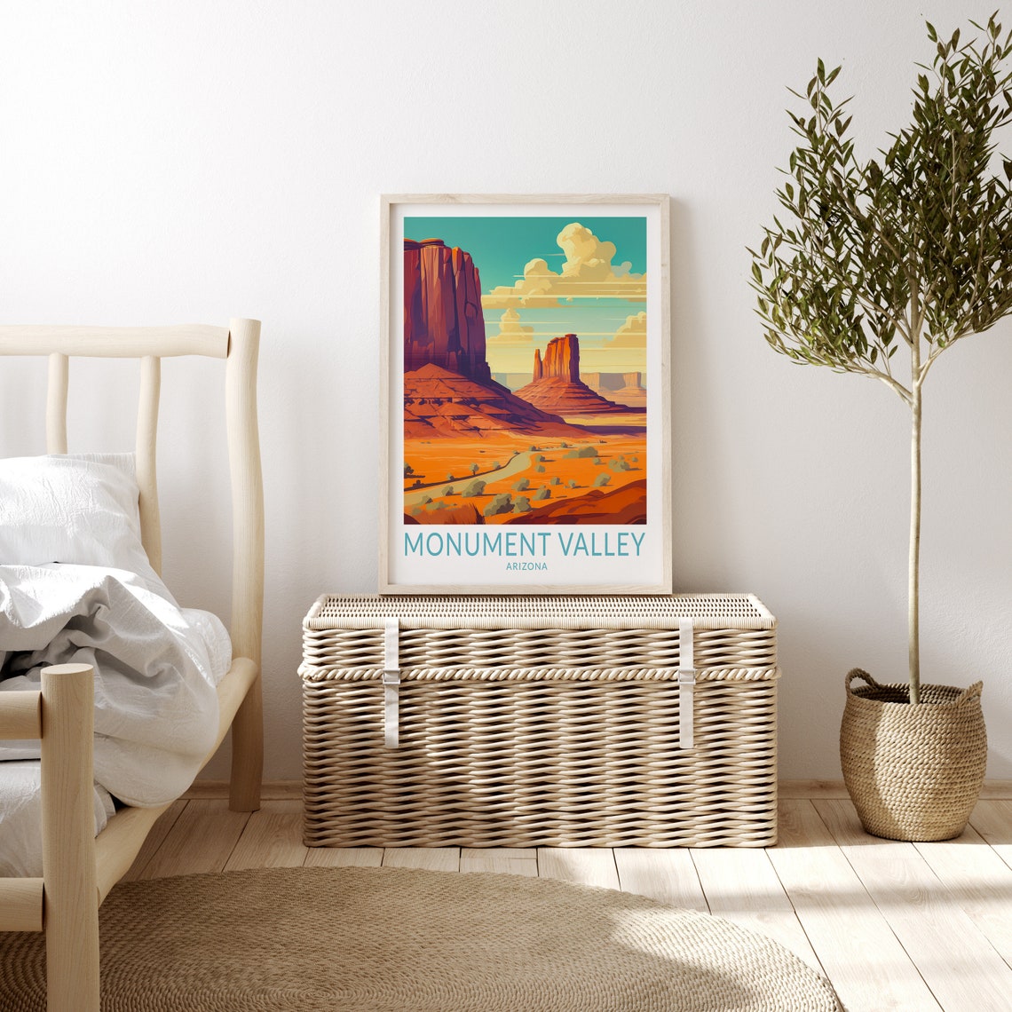 Monument Valley Arizona Sunset Desert Buttes Travel Art Poster - Image 3