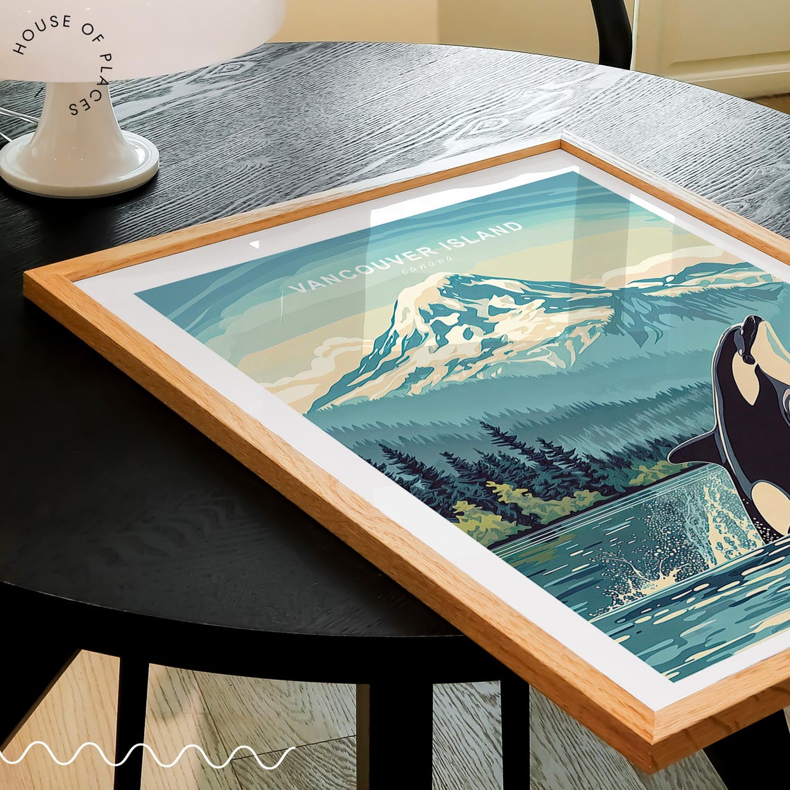 Vancouver Island Canada Orca Whale Jump Alpine Water Art Poster - Image 3