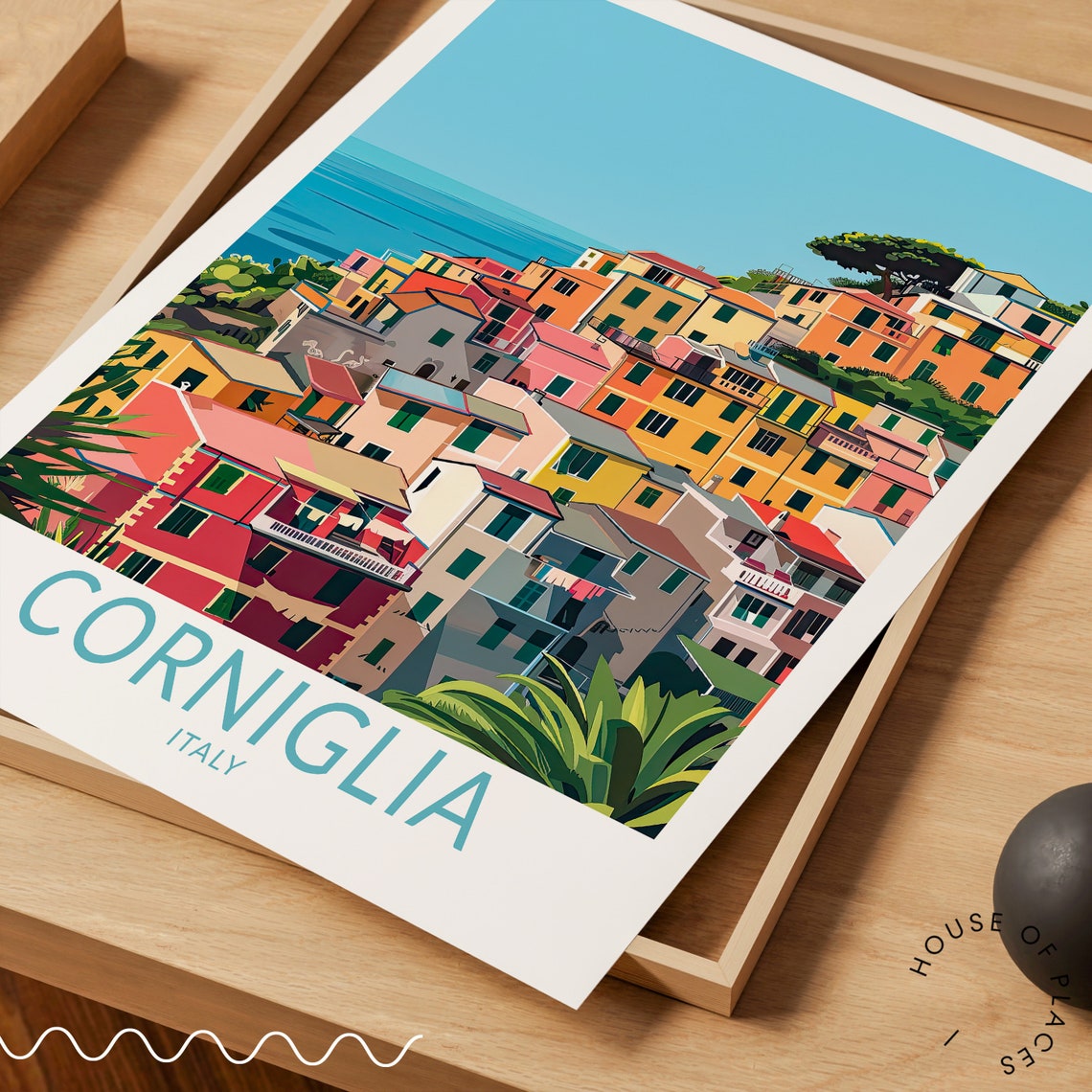 Corniglia Italy Colorful Cinque Terre Cliffside Village Travel Poster - Image 3