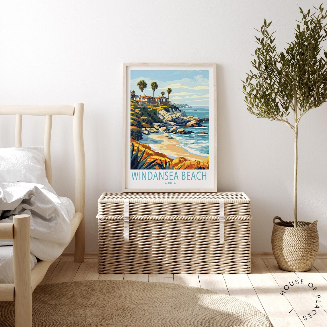 Windansea Beach Travel Poster, La Jolla Print - Image 2