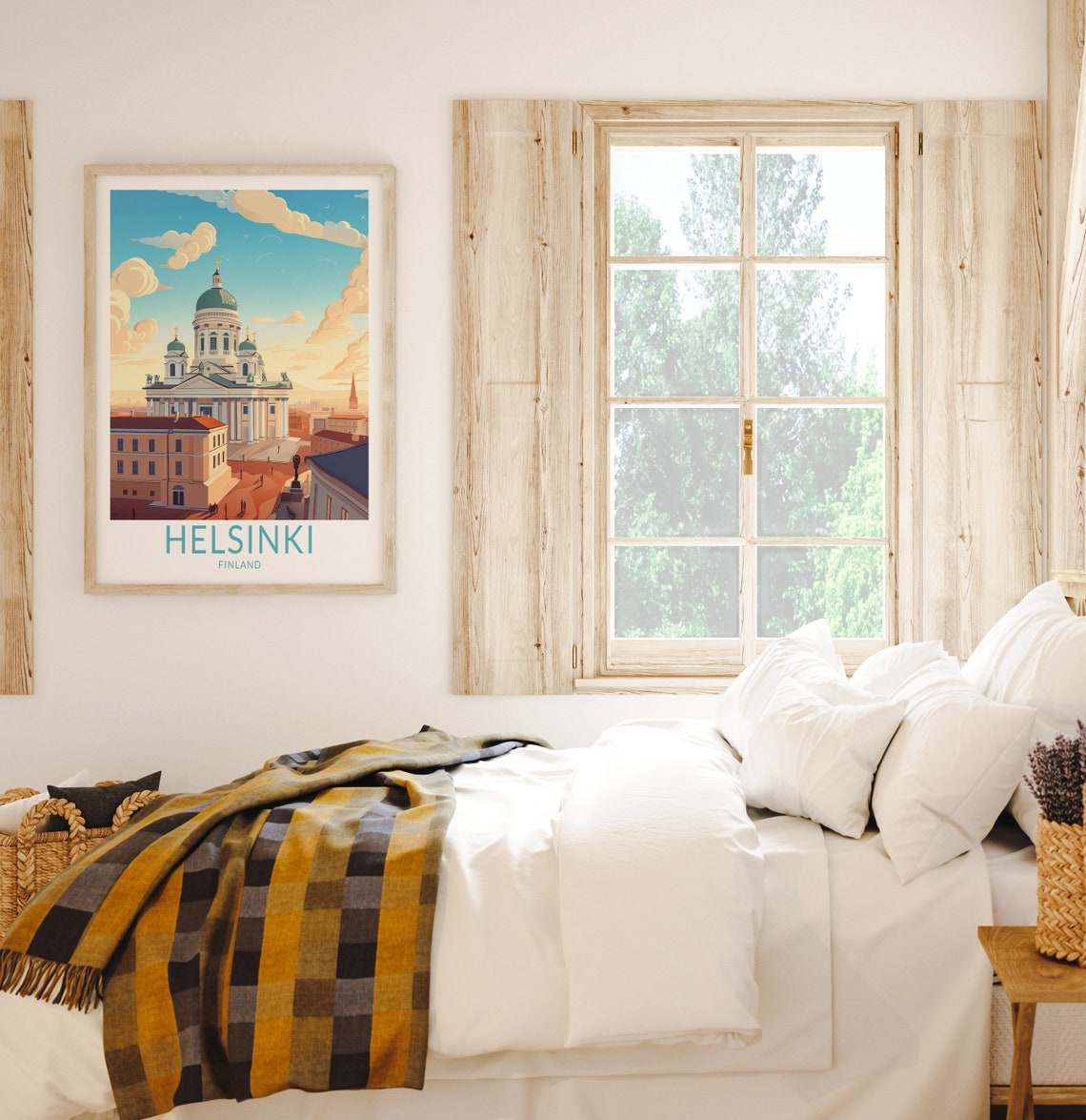 Helsinki Finland Cathedral Rooftops Golden Sunset Travel Poster - Image 2