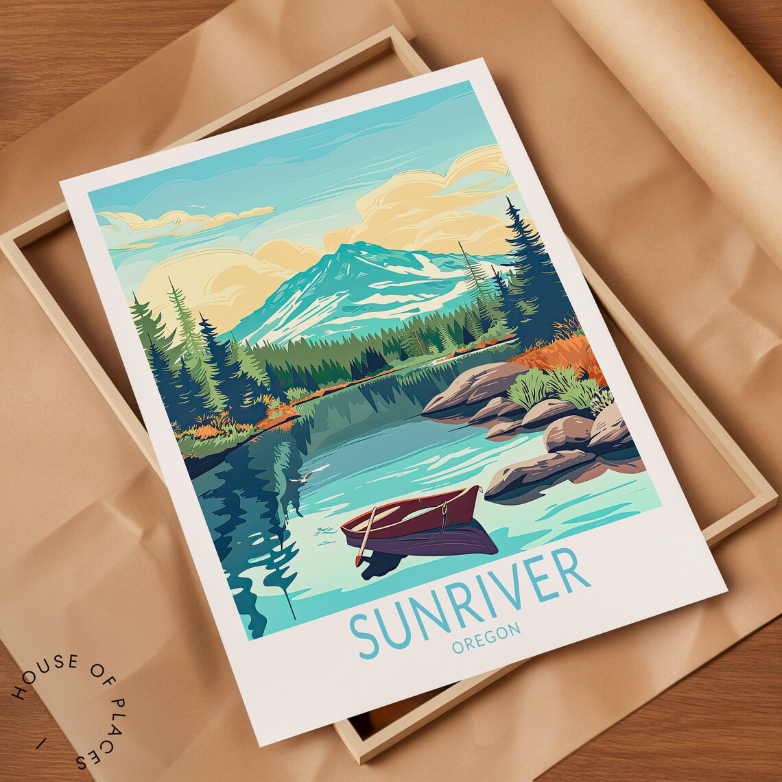 Sunriver Oregon Travel Poster, Oregon Wall Art - Image 2