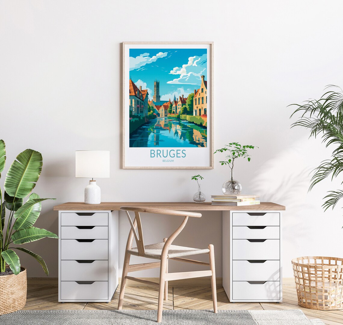 Bruges Travel Poster, Belgium City Wall Art - Image 2