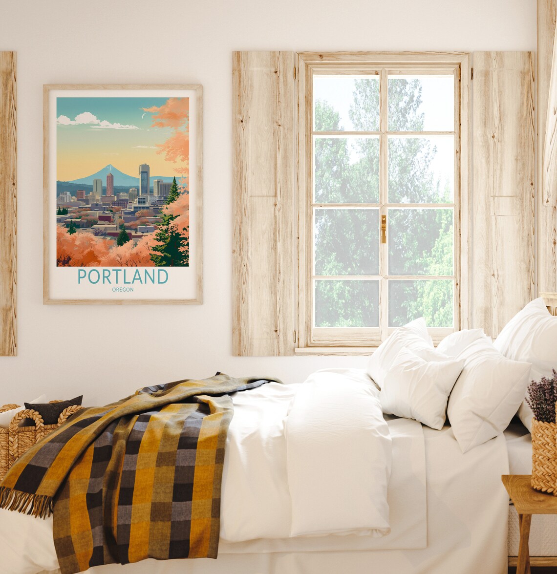 Portland Oregon Travel Poster, Skyline Wall Art - Image 2