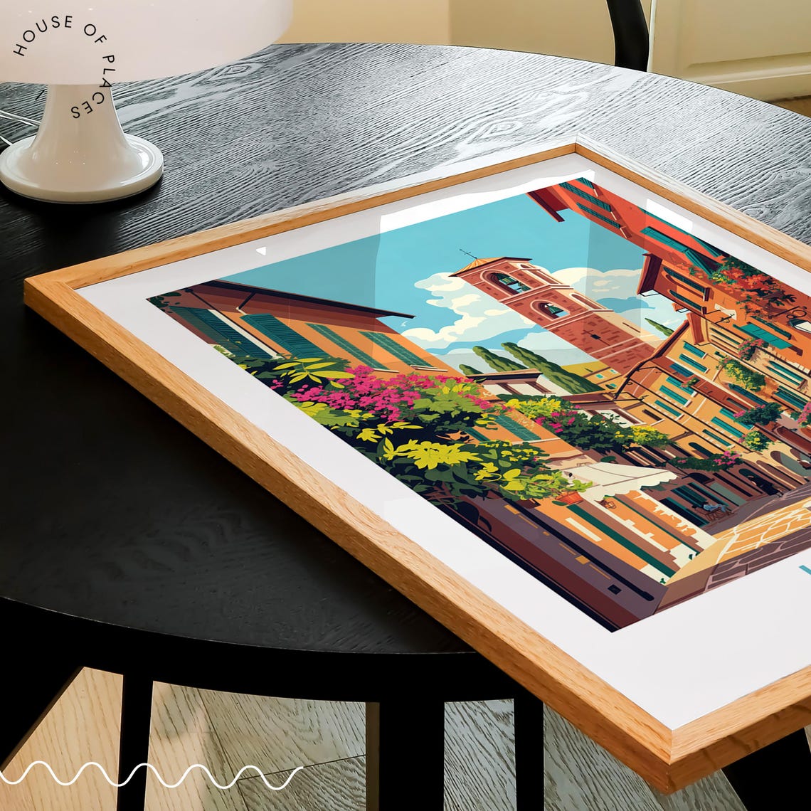 Lucca Italy Tuscan Historic Old Town Bell Tower Street View Poster - Image 2