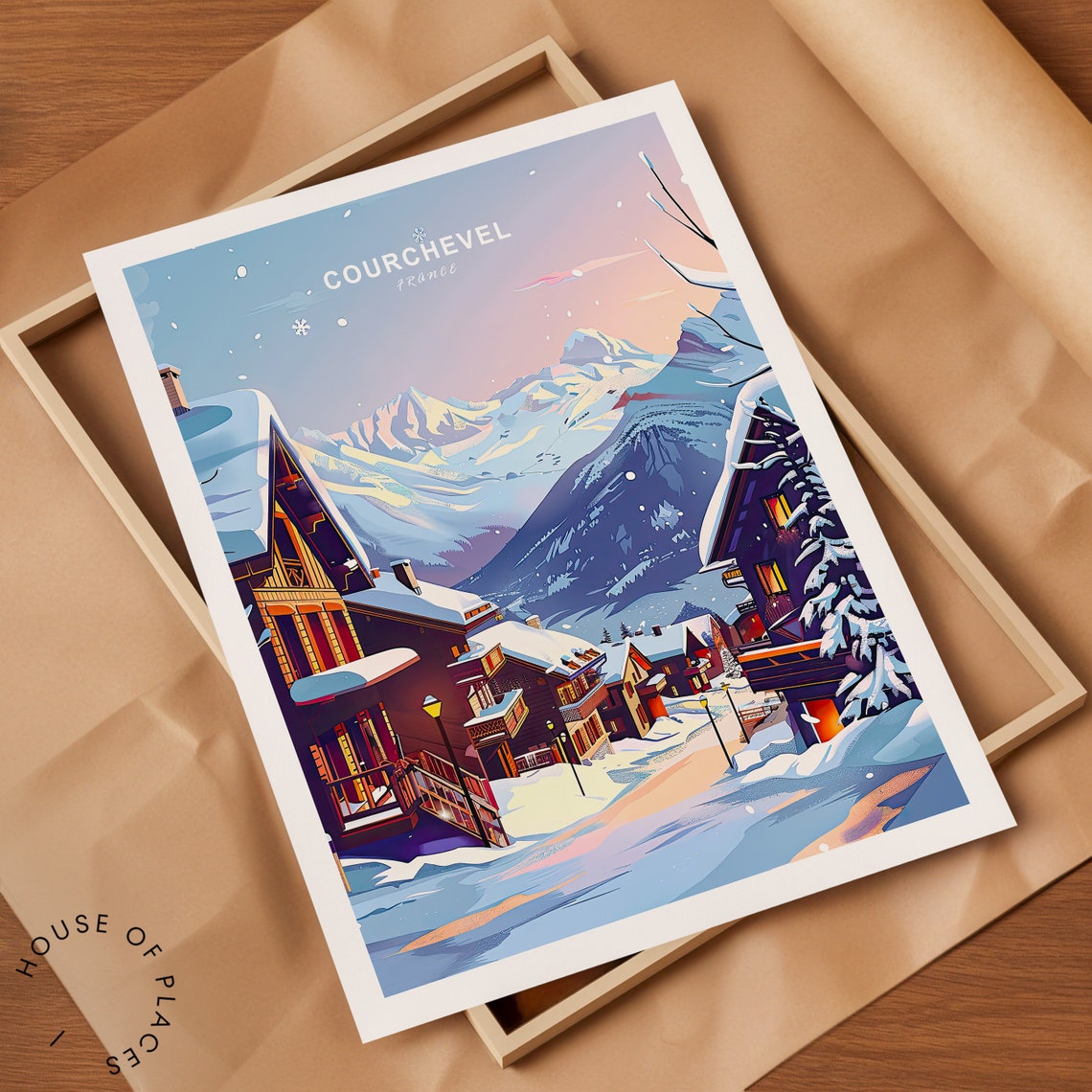 Courchevel France Poster France Winter Wall Art Courchevel Travel Wall Decor Custom Travel City Poster Wedding Gifts - Image 2