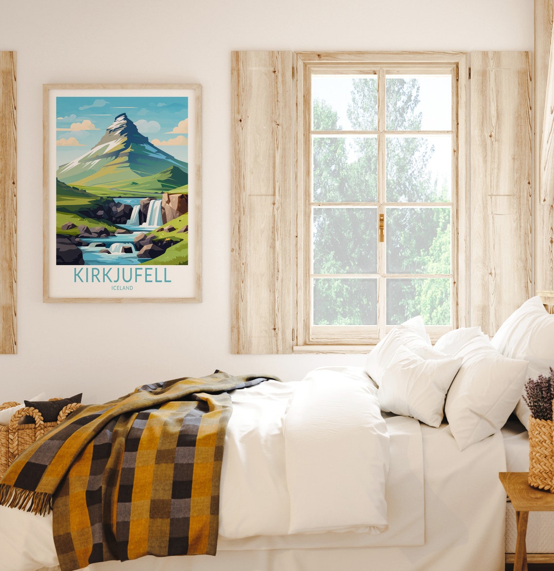 Kirkjufell Iceland Mountain Waterfall Kirkjufellsfoss Travel Poster - Image 2