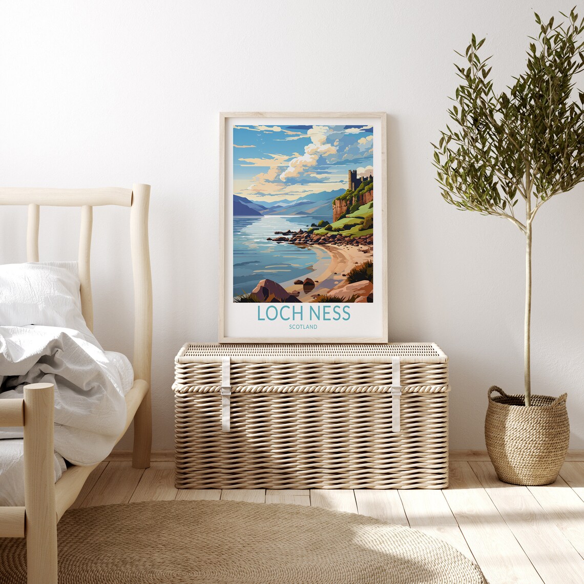Loch Ness Landscape Travel Poster, Scotland Travel Print - Image 3