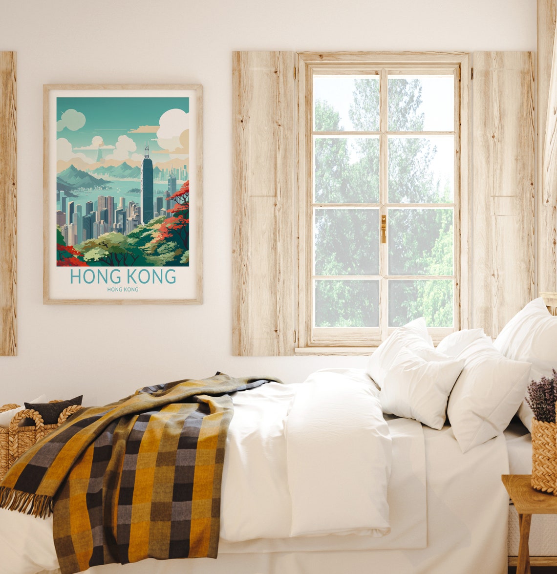 Hong Kong Travel Poster Hong Kong City Poster Print Hong Kong Wall Art Hong Kong Skyscrapers City Wall Decor Birthday Gifts - Image 2