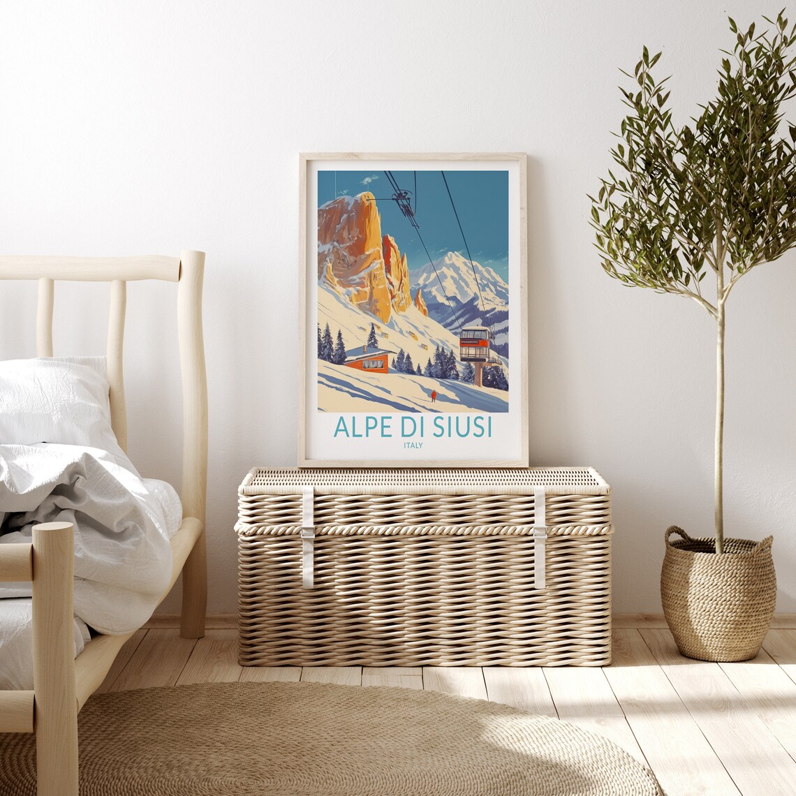 Alpe Di Siusi Italy Travel Poster Alpe Di Siusi Mountains Travel Wall Art Italy Alpines Wall Art Alpe Di Siusi Travel Wall Decor - Image 3