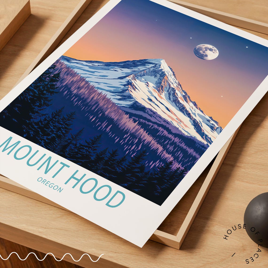Mount Hood Oregon Travel Poster Mount Hood Portland Print Oregon Wall Art Custom Travel Poster Home Decor Birthday Gifts - Image 3