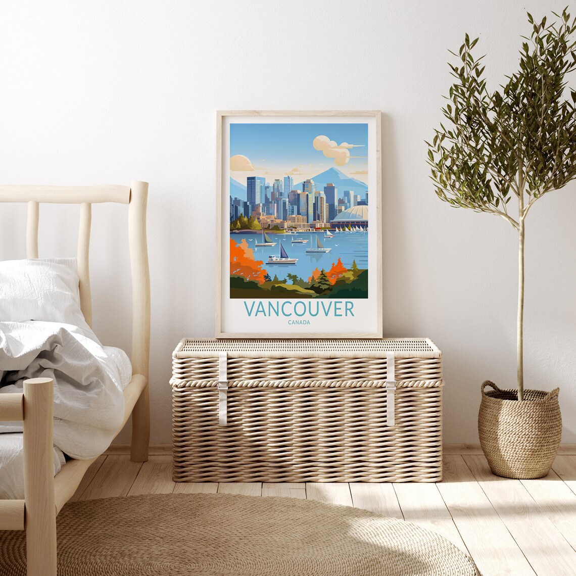 Vancouver Skyline Canada Travel Poster, Wall Art - Image 3