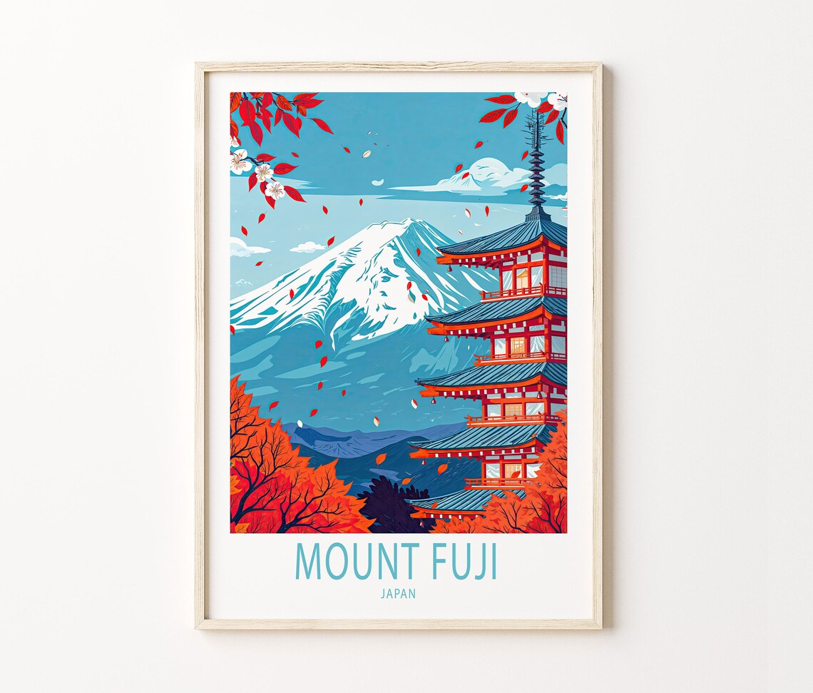 Mount Fuji Japan Travel Poster Japan Wall Art Mount Fuji San Print Home Decor Personalised Travel Poster Birthday Gifts - Image 3