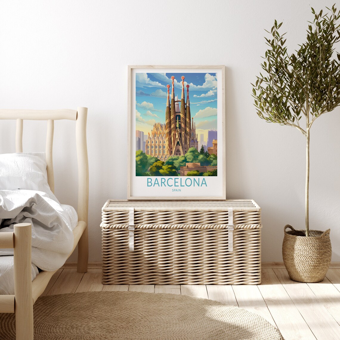 Barcelona City Travel Poster, Spain Wall Decor - Image 3