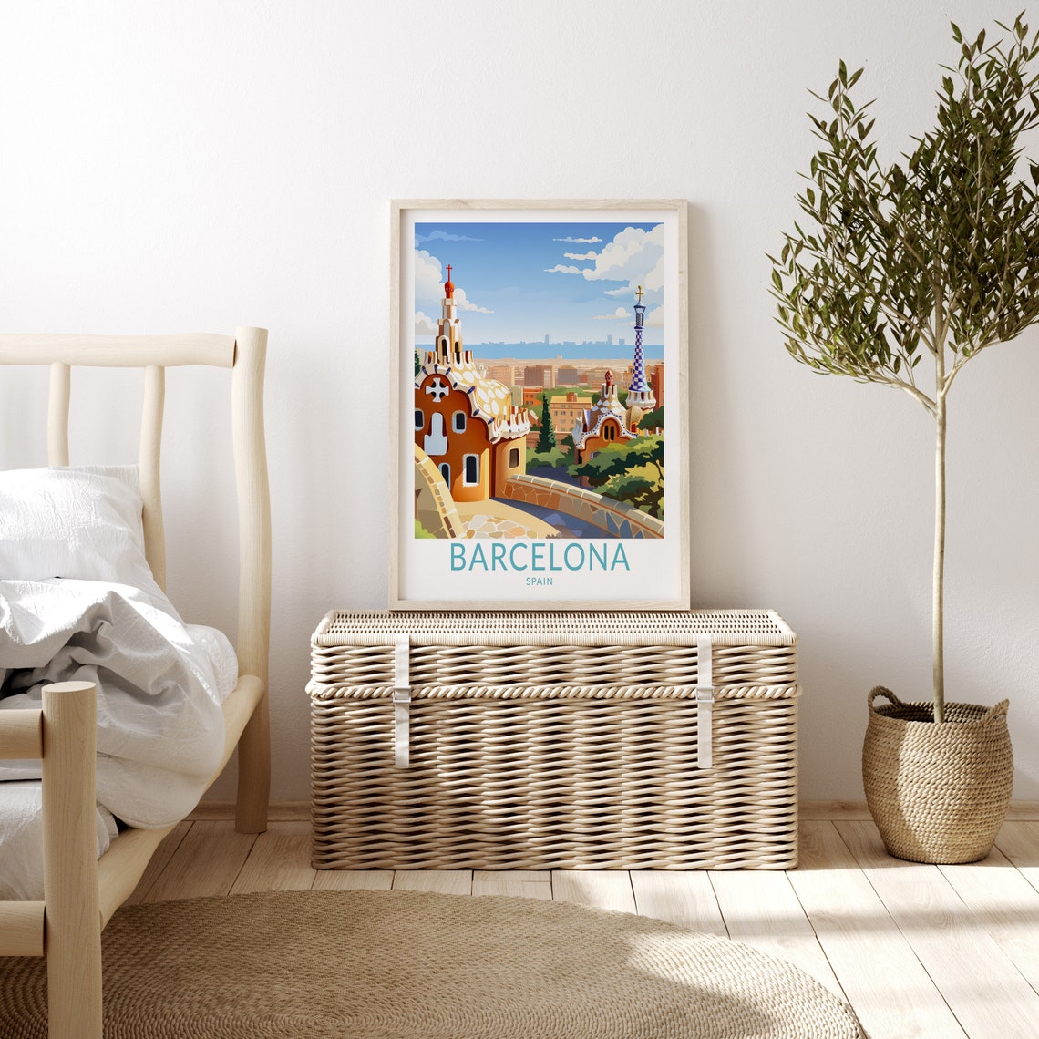 Barcelona City Travel Print Barcelona Spain Travel Poster Print Barcelona City Wall Art Barcelona Spain Travel Wall Decor - Image 3