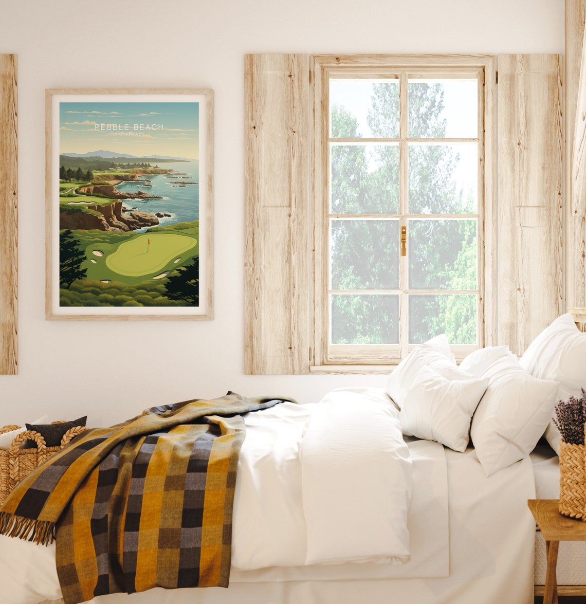 Pebble Beach California Golf Course Ocean Cliffs Travel Poster - Image 2