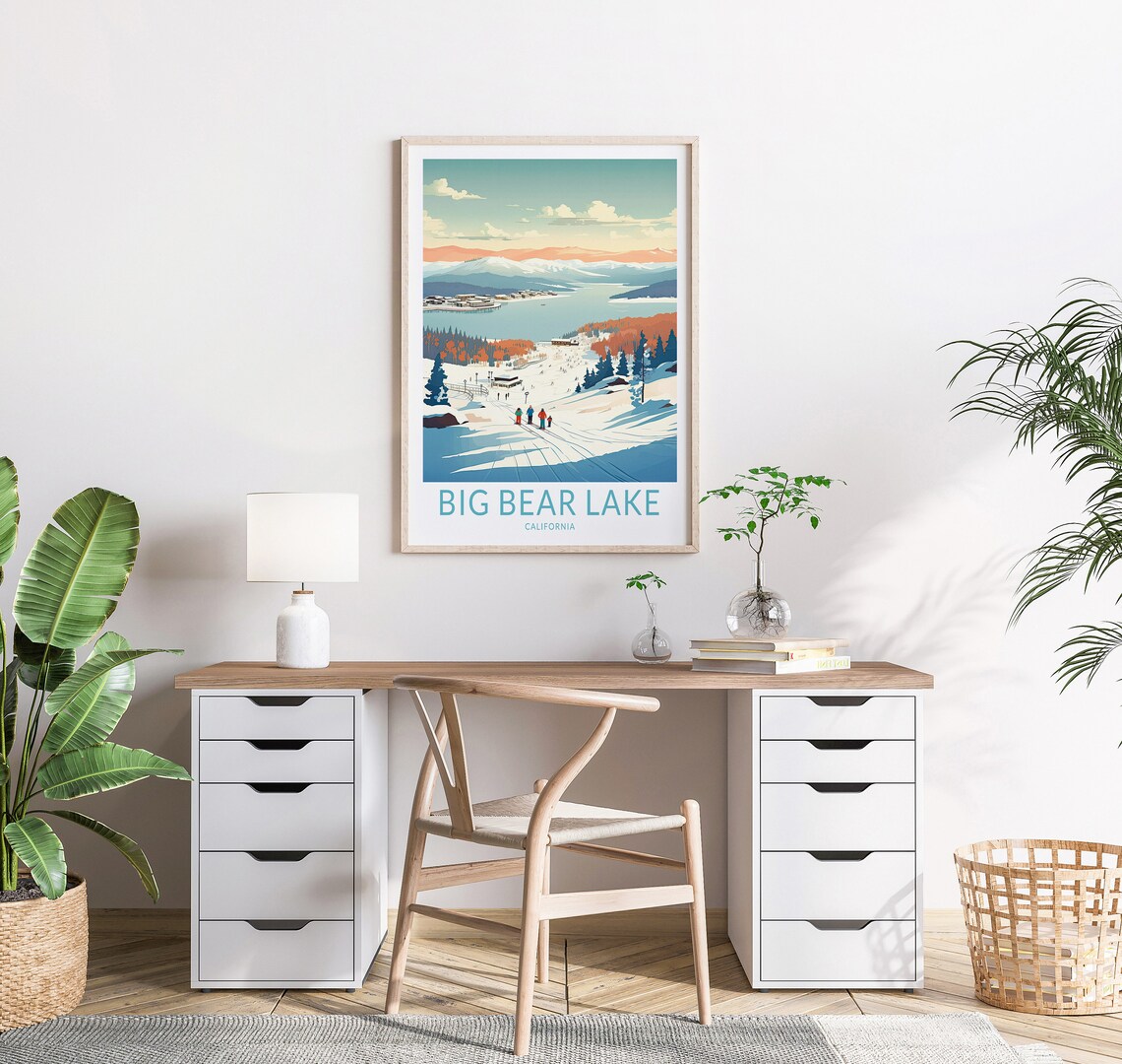 Big Bear Lake Travel Poster, California Ski Decor - Image 2