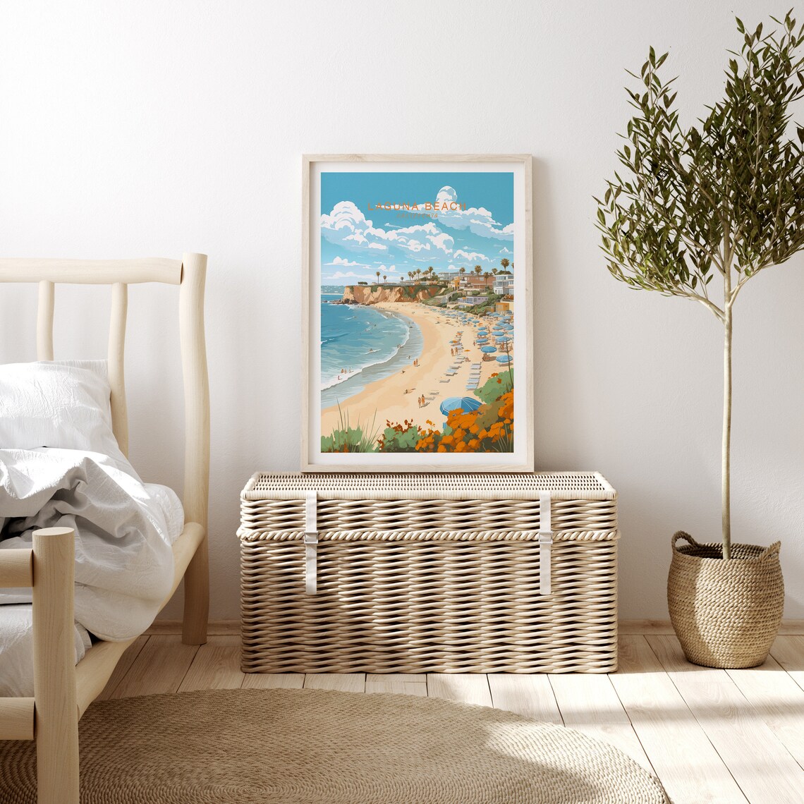 Laguna Beach Minimalist Travel Poster, California Coast - Image 3