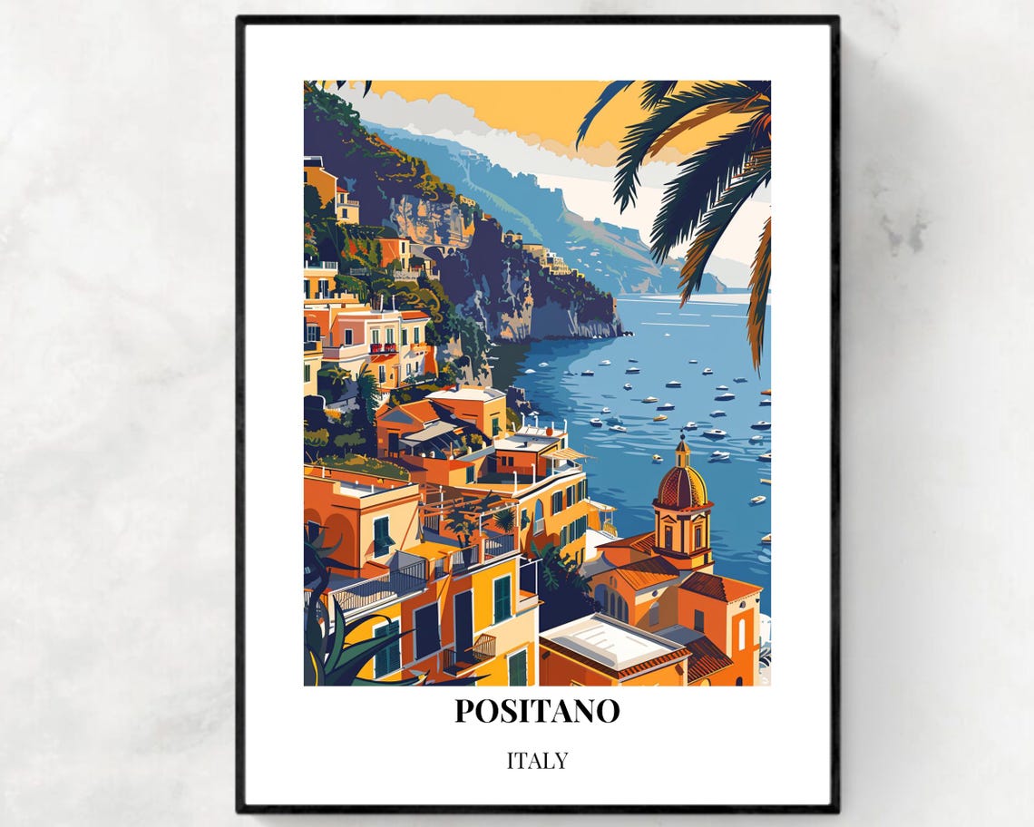 Positano Italy Colorful Cliffside Village Amalfi Coast Poster