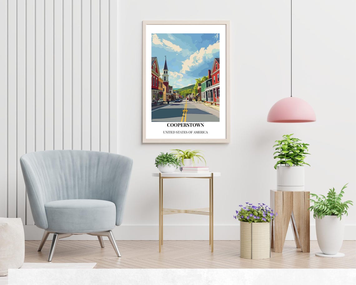 Cooperstown New York Main Street Church Steeple Poster Caption - Image 2