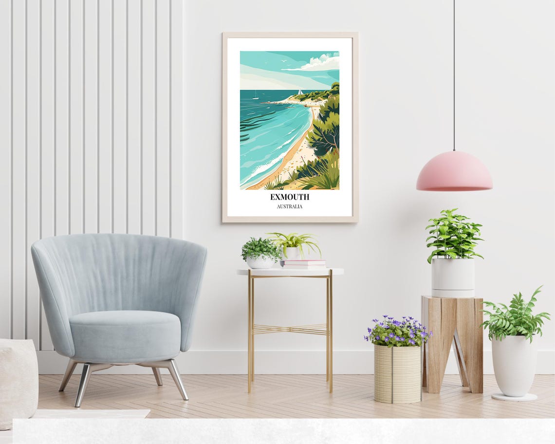 Exmouth Travel Print Wall Art Exmouth Australia City Print Exmouth Travel Gift Exmouth City Poster Travel Gift - Image 2