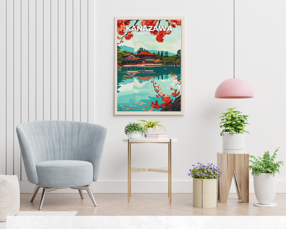 Kenrokuen Garden Travel Print Wall Art Kanazawa Japan City Print Kenrokuen Garden Travel Gift Kenrokuen Garden Poster - Image 2