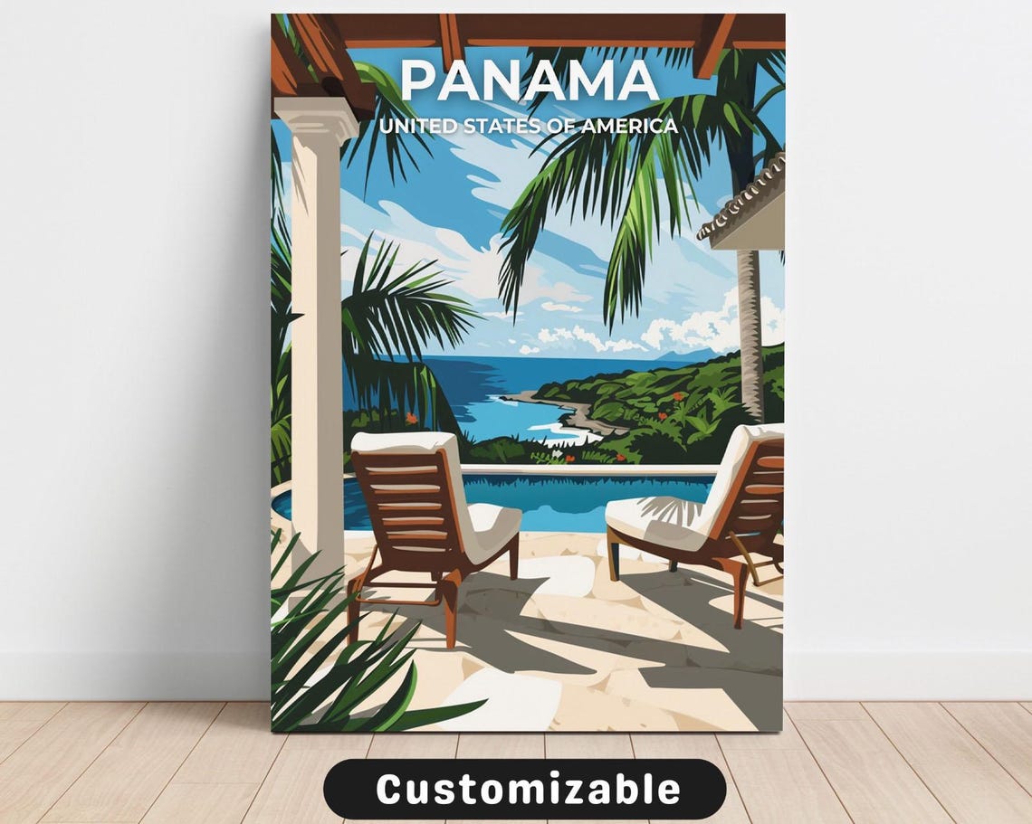 Panama Usa Travel Canvas Poster Custom Wall Art