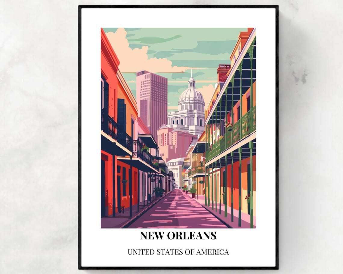 New Orleans United States Travel Print Wall Art New Orleans United States City Print New Orleans United States Travel Gift Wall Art