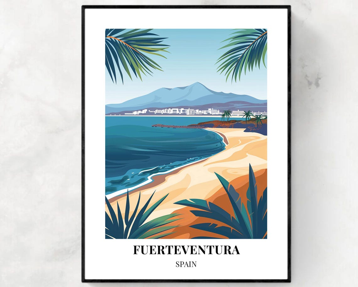 Fuerteventura Spain Travel Print Wall Art Fuerteventura Spain City Print Fuerteventura Spain Travel Gift Fuerteventura Spain Poster