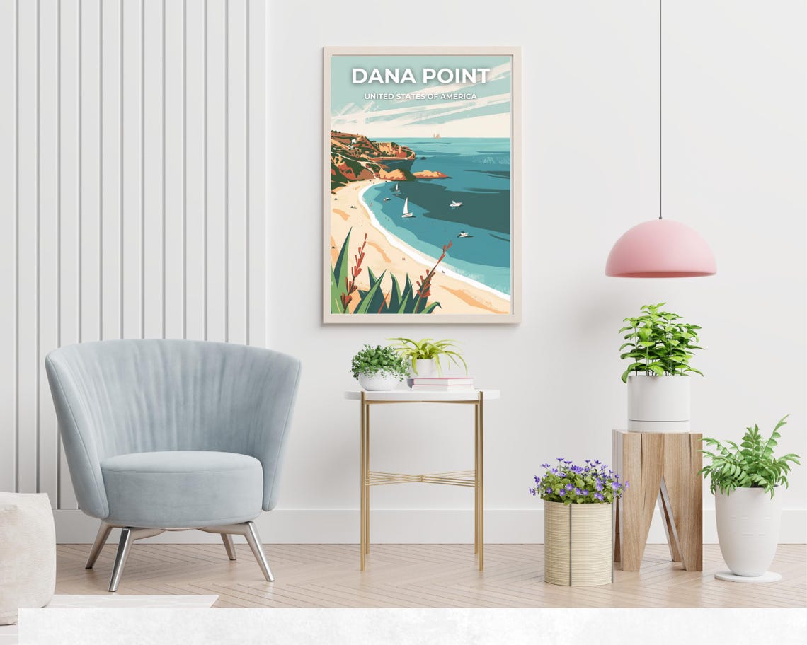 Dana Point California Coastal Cove Beach Sunset Travel Poster - Image 2