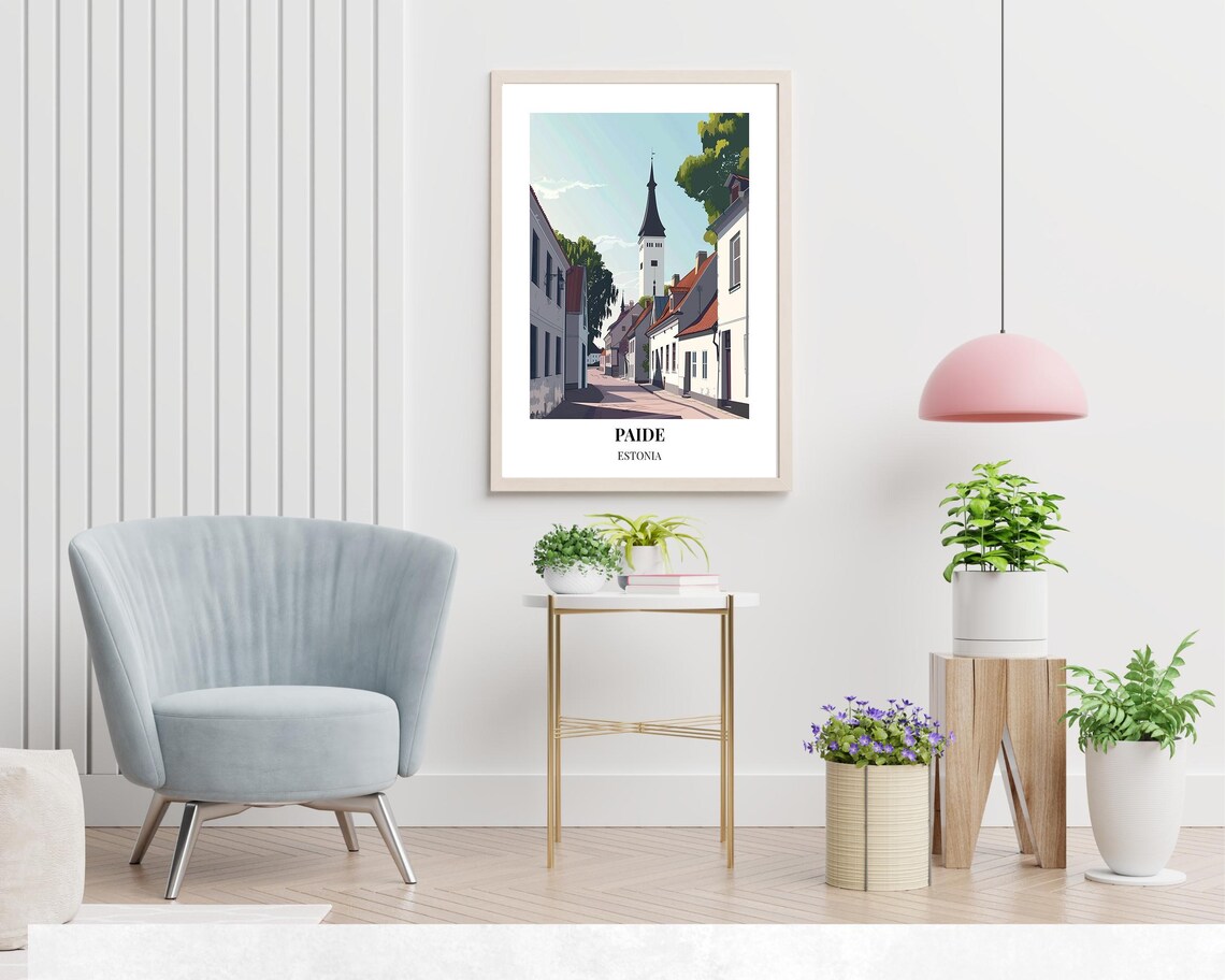 Paide Travel Print Wall Art Paide Estonia City Print Paide Travel Gift Paide City Poster Travel Gift Wedding Gift - Image 2