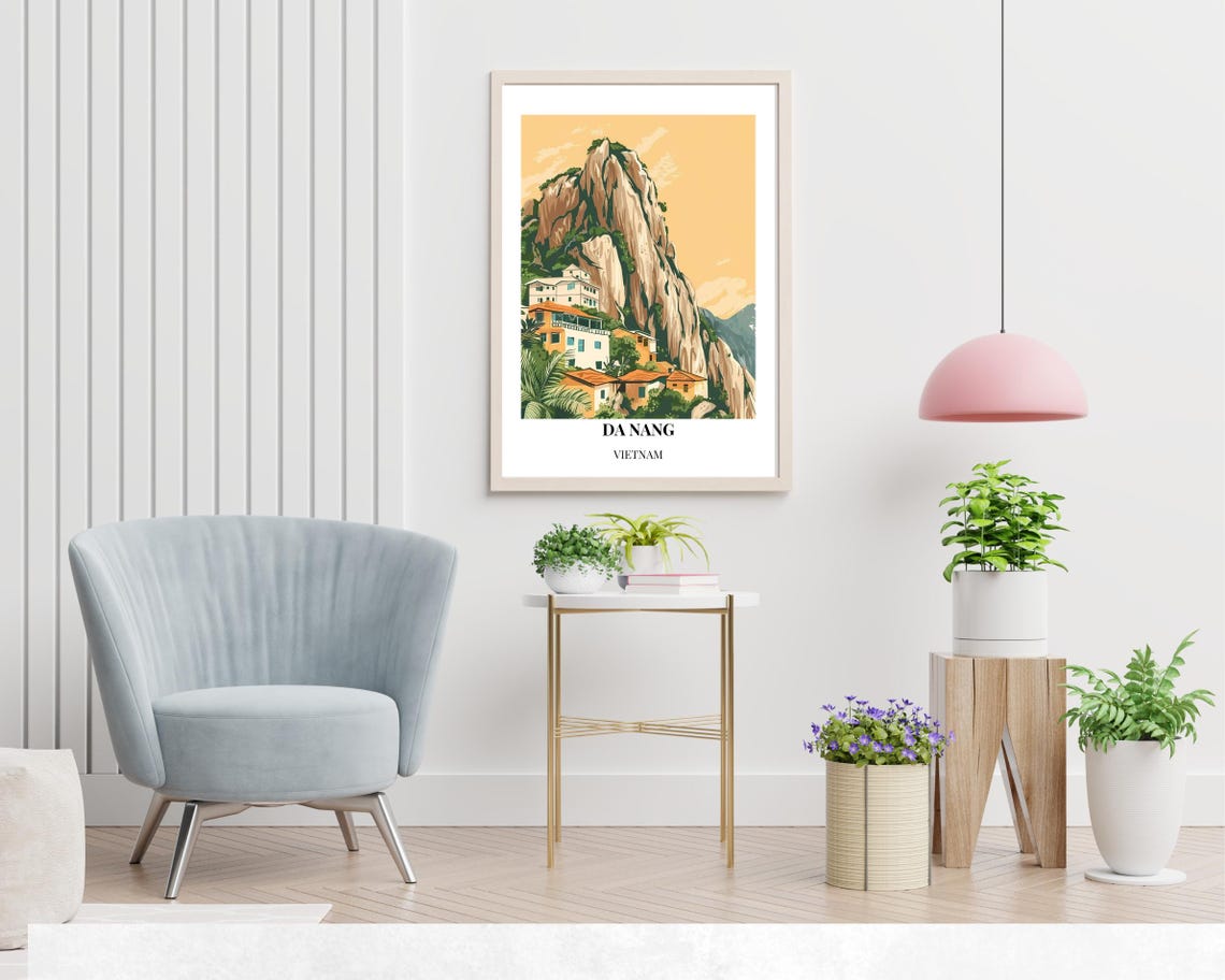 Da Nang Vietnam Marble Mountains Clifftop Village At Sunset Poster - Image 2