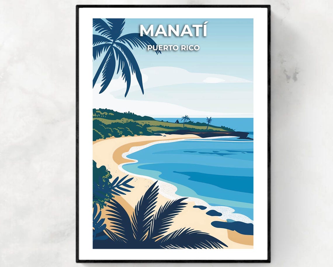 Manat Travel Print Wall Art Manat Puerto Rico City Print Manat Travel Gift Manat City Poster Travel Gift