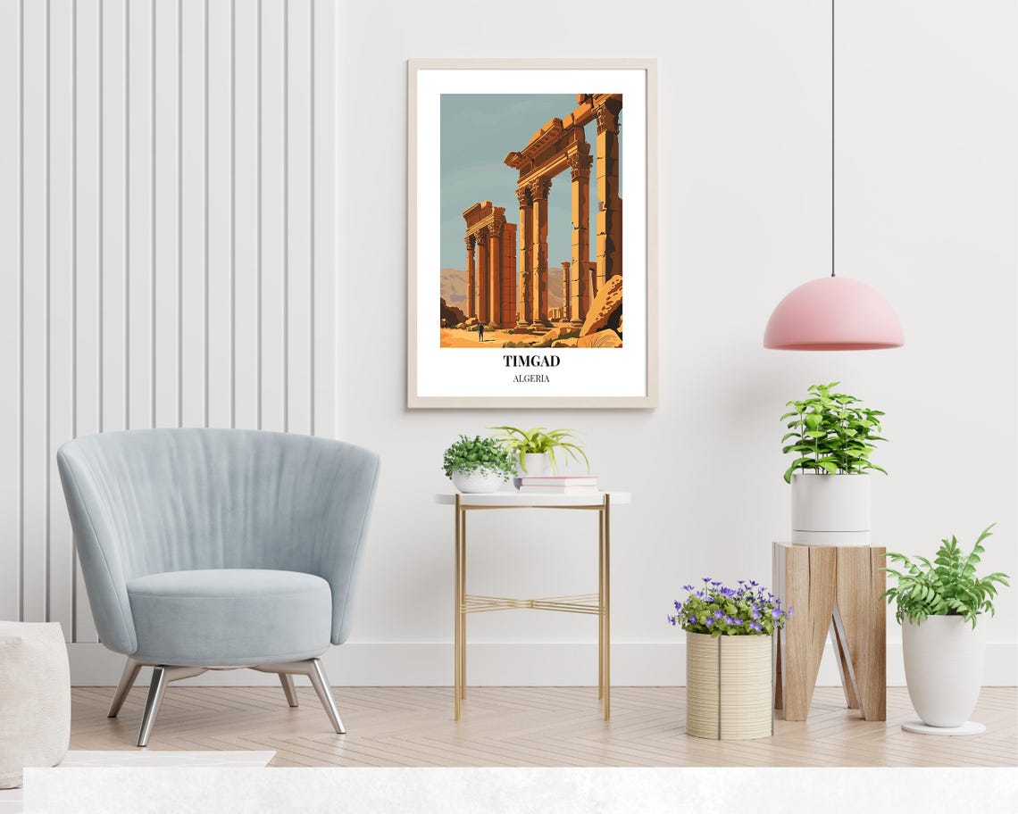 Timgad Roman Ruins Unesco World Heritage Site Travel Print Wall Art Timgad Algeria City Print Travel Gift Wall Art - Image 2