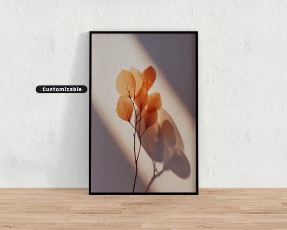 Minimalist Leaf Art With Gentle Tone Gradation Minimal Botanical Wall Neutral Nature Print