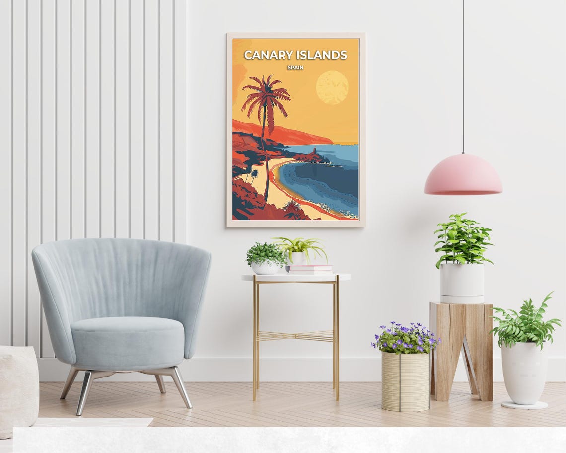 Canary Islands Travel Print Wall Art Canary Islands Spain City Print Canary Islands Travel Gift Canary Islands City Poster Travel Gift - Image 2
