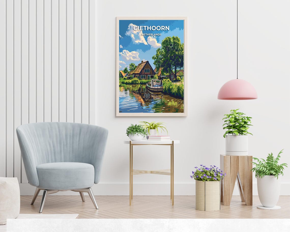 Venice Of The Netherlands Travel Print Wall Art Giethoorn Netherlands City Print Venice Of The Netherlands Travel Gift - Image 2