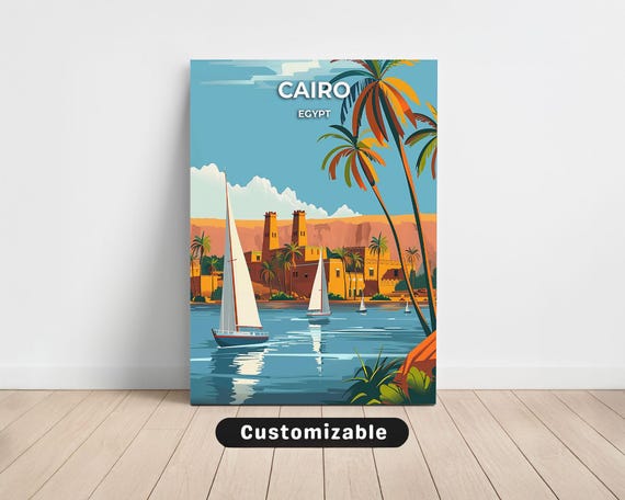 Cairo Egypt Travel Canvas Poster Custom Wall Art