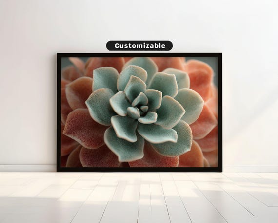 Single Succulent Leaf Rendered With Soft Textures Botanical Wall Art Neutral Minimal Print