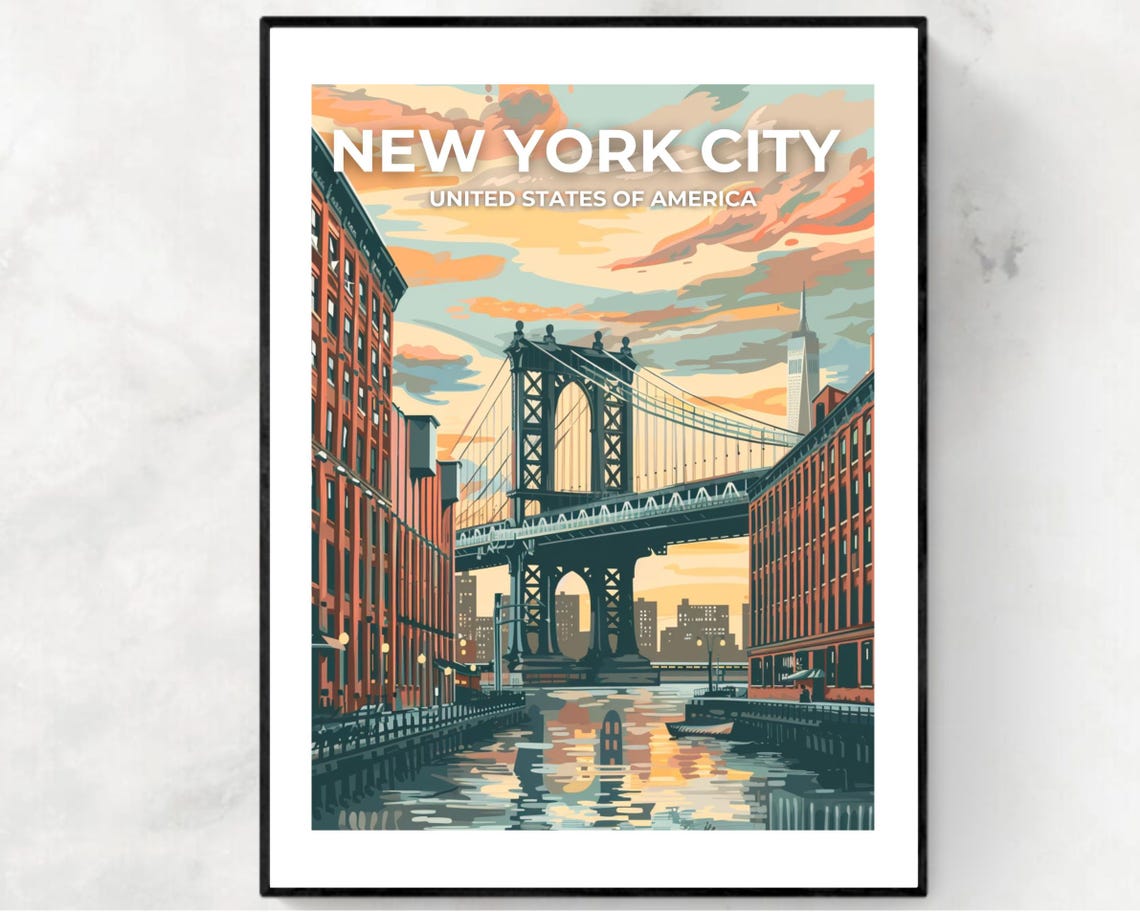 New York City City Print New York City Travel Poster United States Travel Gift New York City United States Poster