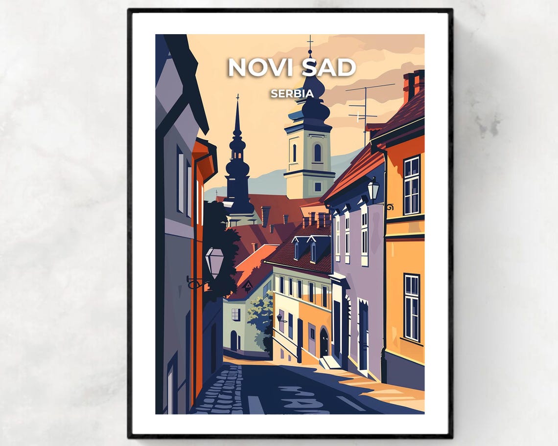 Novi Sad Travel Print Wall Art Novi Sad Serbia City Print Novi Sad Travel Gift Novi Sad City Poster Travel Gift