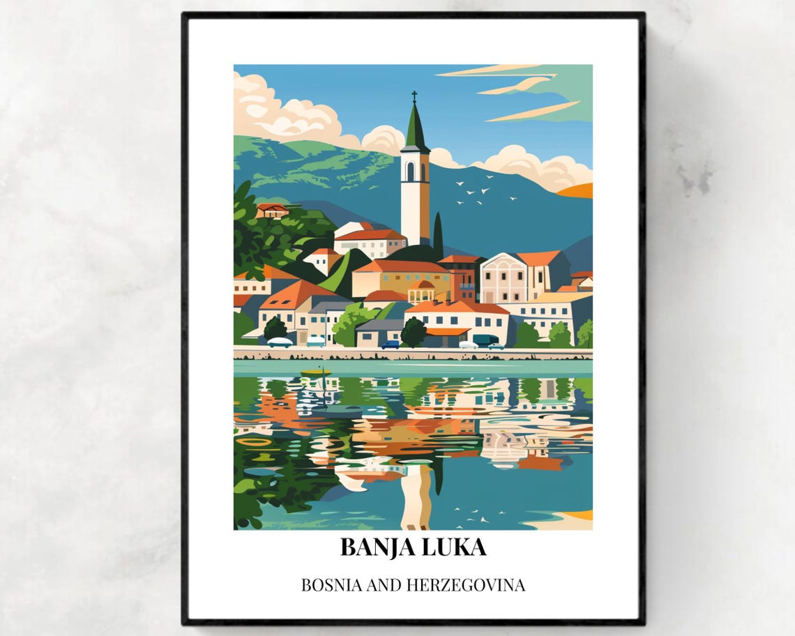 Banja Luka Bosnia And Herzegovina City Print Kastel Fortress Travel Gift Kastel Fortress Poster