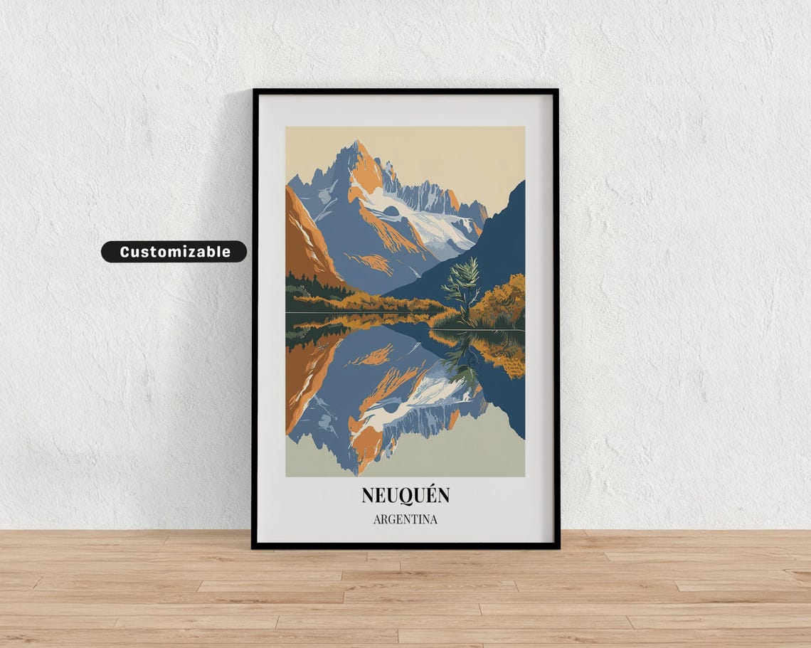 Neuqun Argentina Travel Poster Custom Wall Art